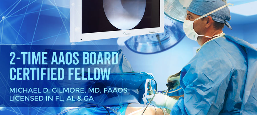 Michael D. Gilmore, MD FAAOS Board Certified Fellow performing arthroscopic ACL Procedure